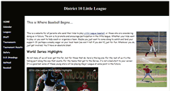 Desktop Screenshot of district10littleleague.org